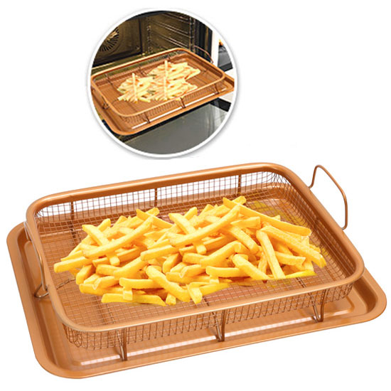 2pc Air Fryer Basket For Oven Stainless Steel Frying Basket Non